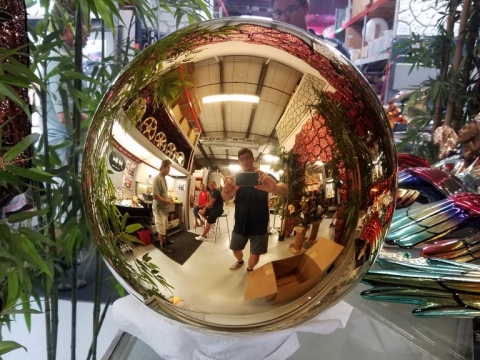 350mm 22ct gold plated mirror polished stainless steel sphere